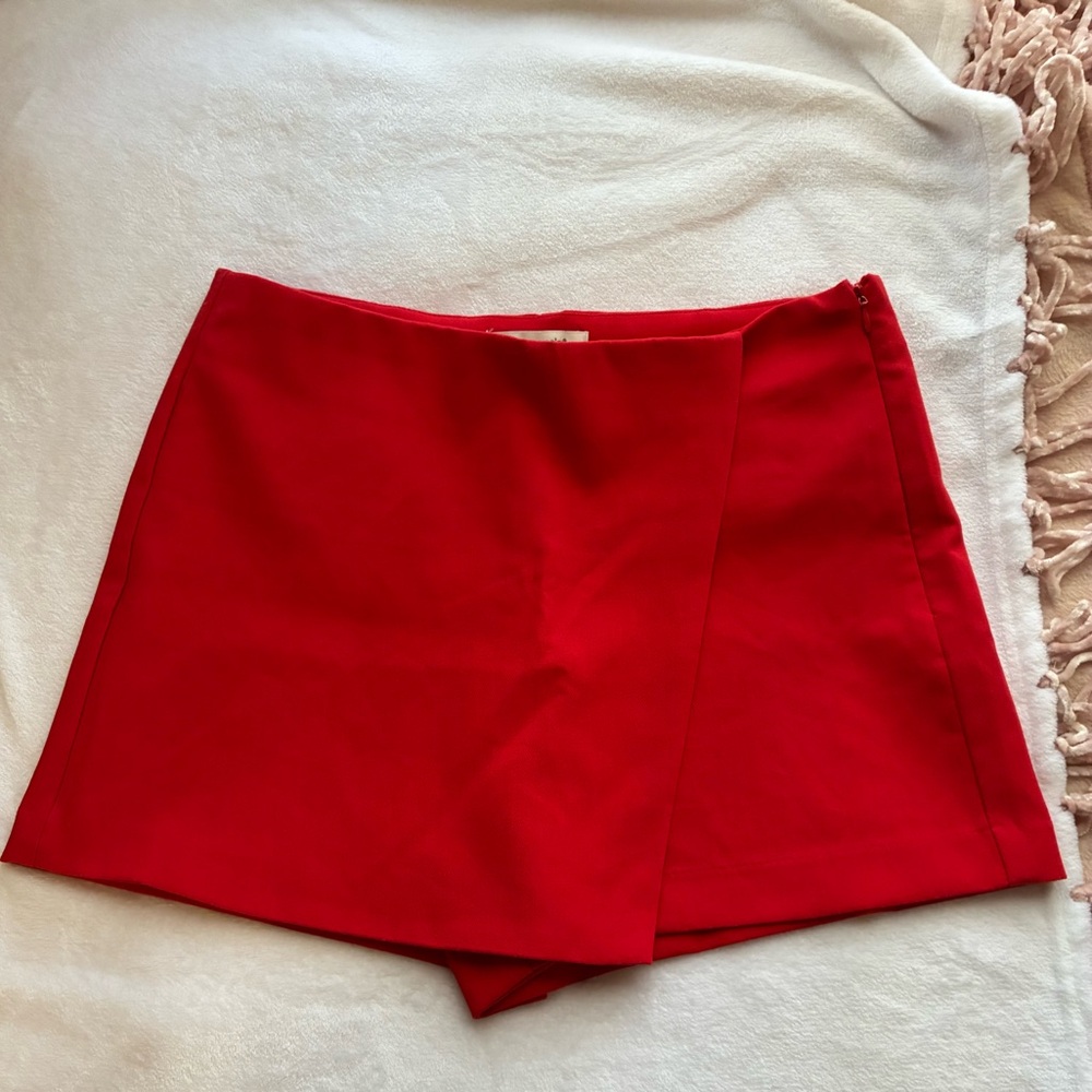 Francesca's Collections Vibrant Red Skort